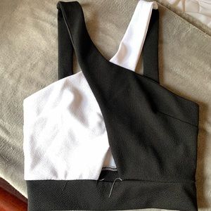 Charlotte Russe | Black & White halter crop top